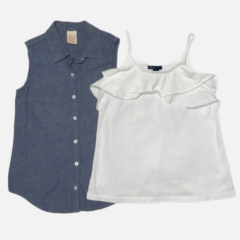 Bundle of 2 Sleeveless Tops Girls Size 8/10